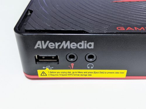 AVerMedia AVT-C285 本体のUSB・マイク・ヘッドセット端子